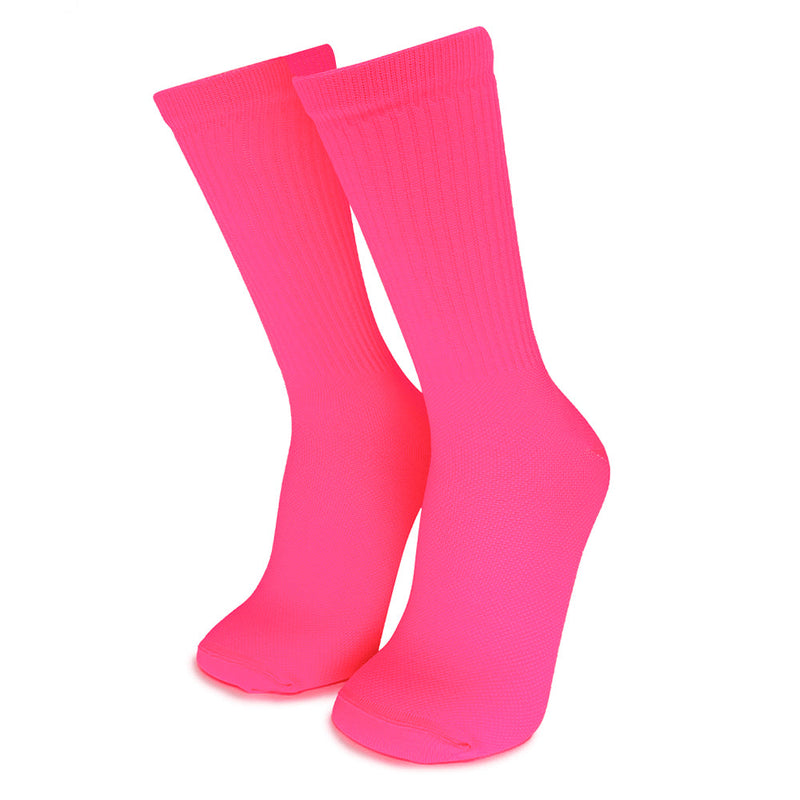 Meia Cano alto de Poliamida Neon Rosa