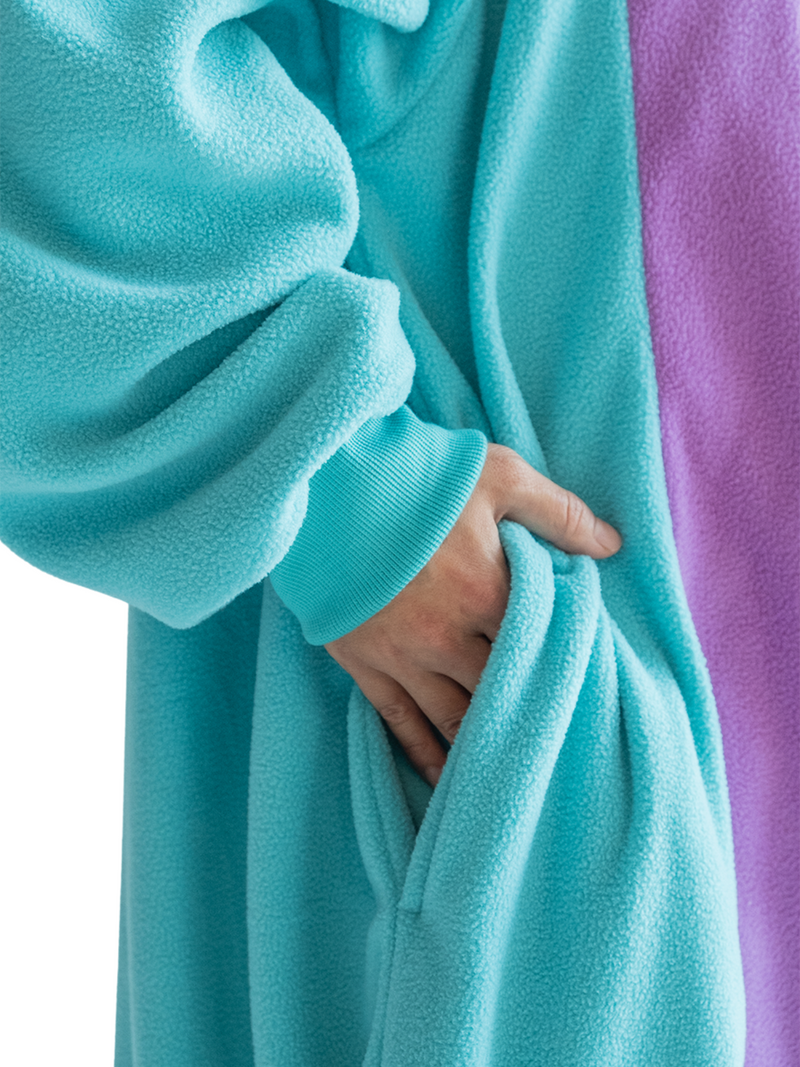 Traje de Dragão Azul Teal Kigurumi para Adultos
